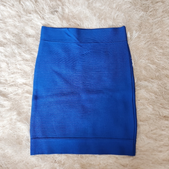 BCBG Blue Bandage Mini Skirt, Size XS - Picture 3 of 7